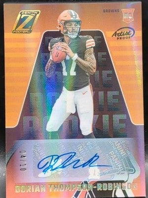 DORIAN THOMPSON-ROBINSON 2023 Panini Zenith RC AUTO Artist Proof Gold /10 Browns