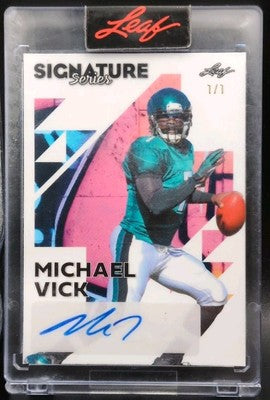 MICHAEL VICK 2023 Leaf Signature Series AUTO Street Art #1/1 Eagles Falcons Mike