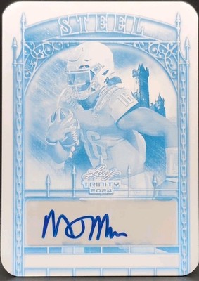 MJ MORRIS 2024 Leaf Trinity AUTO PRINTING PLATE SP 1/1 Coastal Carolina Maryland