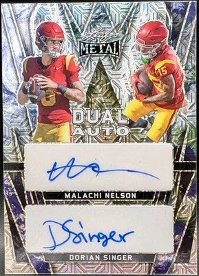 Malachi NELSON Dorian SINGER 2024 Leaf Metal DUAL AUTO Earth SP #1/1 USC Trojans