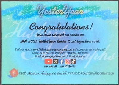JOE STATON 2025 Historic HA YesterYear CUT AUTO SP #1/1 Detroit Tigers 1972-1973