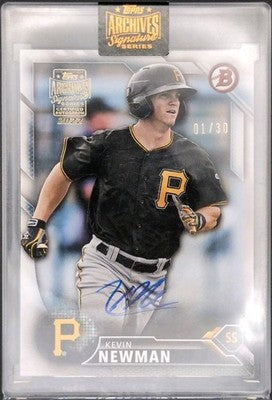KEVIN NEWMAN 2022 Topps Archives Signature 2016 Bowman Draft AUTO #01/30 Pirates