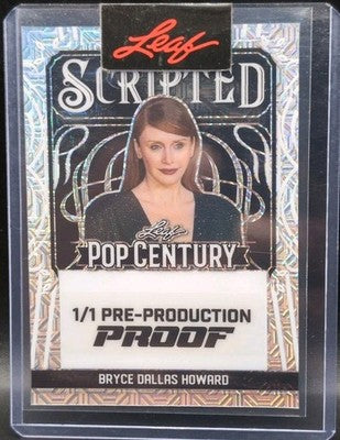 BRYCE DALLAS HOWARD 2024 Leaf Pop Century Scripted PROOF SP #1/1 Jurassic World