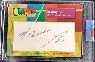 MANNY LEE 2025 Historic Uniques CUT AUTO #4 Inscription SP 1/1 Blue Jays Rangers