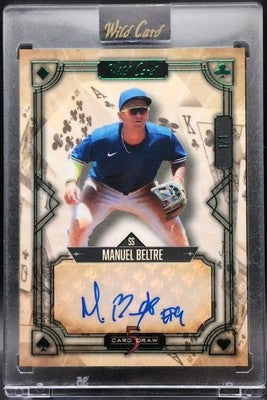 MANUEL BELTRE 2023 Wild Card 5 Draw RC AUTO Tan Green Foil SP #1/1 of Blue Jays