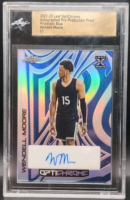 WENDELL MOORE 2022-23 Leaf OptiChrome RC AUTO PROOF SP #1/1 TimberWolves Hornets