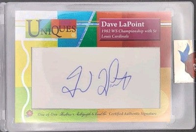 DAVE LaPOINT 2025 Historic HA Autographs Uniques CUT AUTO #1/1 Cardinals Yankees