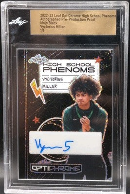 VYCTORIUS MILLER 2022-23 Leaf OptiChrome PROOF AUTO Mojo Black SP #1/1 LSU OSU