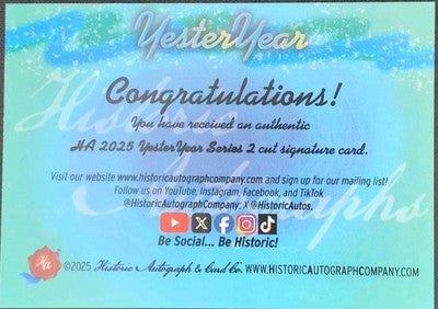 LOU BERBERET 2025 Historic HA YesterYear CUT AUTO SP 1/1 Yankees Senators Tigers