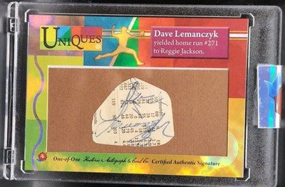 DAVE LEMANCZYK 2025 HA Uniques CUT AUTO #1/1 Tigers Blue Jays Reggie Jackson HR