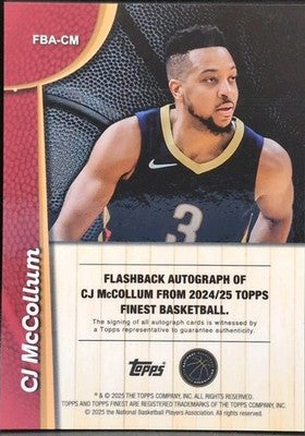 CJ McCOLLUM 2024-25 Topps Finest Flashback AUTO Pelicans Wizards Trail Blazers