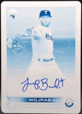 JOE BARLOW 2022 Topps Chrome RC AUTO PRINTING PLATE SP #1/1 of Rangers White Sox