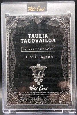TAULIA TAGOVAILOA 2024 Wild Card 7 Studs Galaxy RC AUTO Green #1/3 Maryland Tua