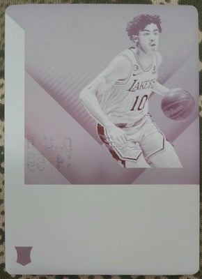 MAX CHRISTIE 2022-23 Panini Noir RC Autographs PRINTING PLATE SP 1/1 Lakers Mavs