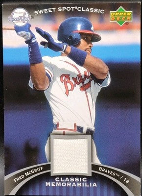 FRED McGRIFF 2007 UD Sweet Spot Classic Memorabilia GAME USED JERSEY SP Braves