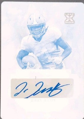 JERRY JEUDY 2020 Leaf Ultimate Draft RC AUTO PRINTING PLATE #1/1 Broncos Browns