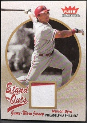 MARLON BYRD 2004 Fleer Tradition Stand Outs GAME-WORN USED JERSEY Relic Phillies