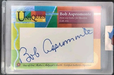 BOB ASPROMONTE 2025 Historic HA Uniques CUT AUTO SP 1/1 Dodgers Astros Colt .45s