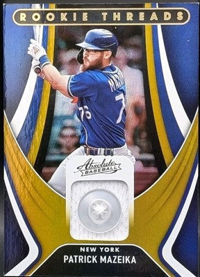 PATRICK MAZEIKA 2022 Panini Absolute Threads Jersey BUTTON PATCH Gold #1/10 Mets