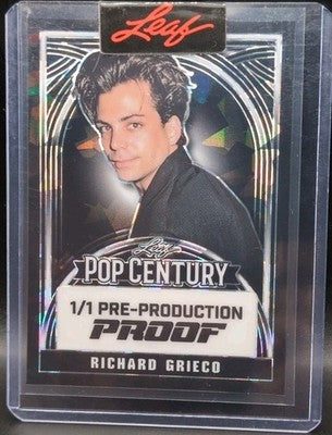 RICHARD GRIECO 2024 Leaf Pop Century PROOF Black Crystal SP #1/1 21 Jump Street