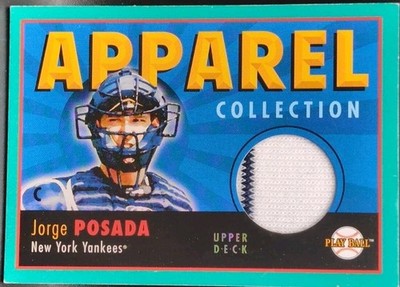 JORGE POSADA 2004 UD Play Ball Apparel Collection GAME-USED JERSEY Relic Yankees