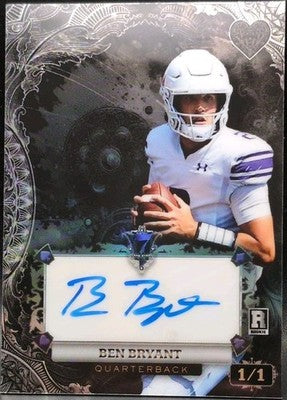 BEN BRYANT 2024 Wild 7 Card Studs Hearts RC AUTO Black SP #1/1 Jets Northwestern