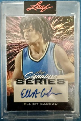 ELLIOT CADEAU 2022-23 Leaf Signature Series AUTO SP #1/1 of Tar Heels Wolverines