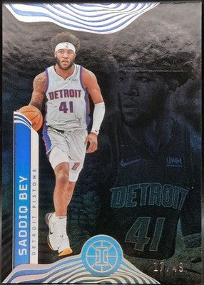 SADDIQ BEY 2021-22 Panini Illusions Trophy Collection BLACK /49 Pistons Pelicans