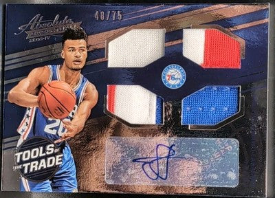 TIMOTHE LUWAWU-CABARROT 2016-17 Panini Absolute AUTO QUAD Jersey PATCH /75 76ers
