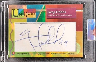 GREG DOBBS 2025 Historic Uniques CUT AUTO 19 Inscription SP 1/1 Marlins Phillies