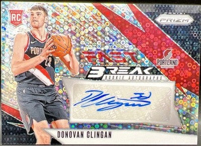 DONOVAN CLINGAN 2024-25 Panini Prizm Fast Break RC AUTO Disco SP Trail Blazers
