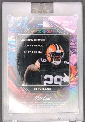 CAMERON MITCHELL 2023 Wild Card WildChrome RC AUTO Fractal Rainbow SP 1/1 Browns