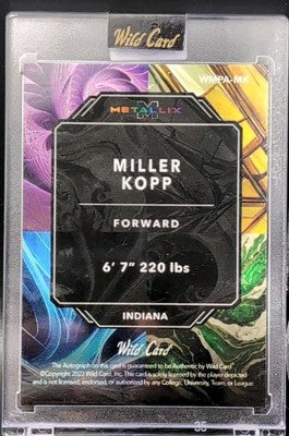 MILLER KOPP 2023 / 2024 Wild Card Metallix AUTO Paint #1/1 Indiana Hoosiers Blue