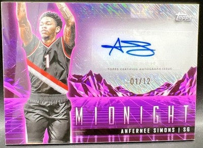 ANFERNEE SIMONS 2023-24 Topps Midnight Horizon AUTO #01/12 Trail Blazers Celtics
