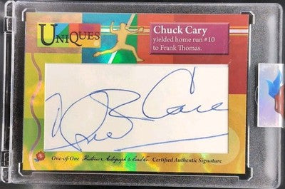 CHUCK CARY 2025 Historic Uniques CUT AUTO 1/1 Tigers Braves Yankees Frank Thomas