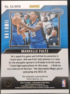 MARKELLE FULTZ 2023-24 Panini Contenders AUTO Red Foil SP #/49 76ers Magic Kings
