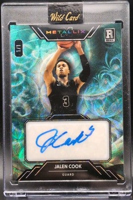 JALEN COOK 2024-25 Wild Card Metallix RC AUTO Fractal Teal Scope #1/1 LSU Tigers