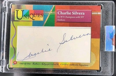 CHARLIE SILVERA 2025 Historic Uniques CUT AUTO #1/1 Yankees Cubs 6 WS Champion