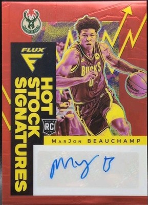 MarJON BEAUCHAMP 2022-23 Panini Flux Hot Stock AUTO Red Prizm #/49 Bucks Knicks
