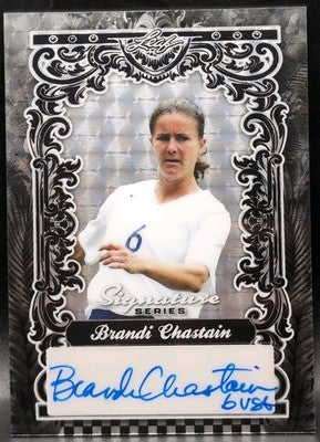BRANDI CHASTAIN 2025 Leaf Signature Series AUTO Silver SP #1/1 6 USA INSCRIPTION