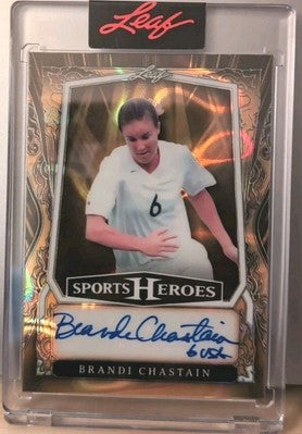 BRANDI CHASTAIN 2025 Leaf Sports Heroes AUTO INSCRIPTION Gold Lava SP 1/1 of USA