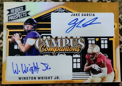 Jake GARCIA Winston WRIGHT JR. 2024 Leaf Heroes & Prospects DUAL AUTO Gold #1/1
