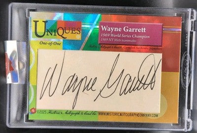 Cleon JONES Wayne GARRETT 2025 Historic Uniques DUAL CUT AUTO #1/1 1969 NY Mets