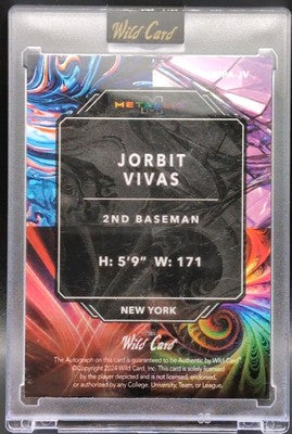 JORBIT VIVAS 2024 Wild Card Metallix PRC AUTO Paint Teal Raywave SP #1/1 Yankees