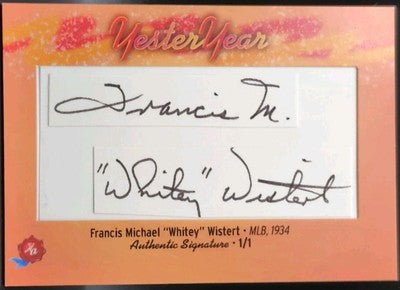 FRANCIS MICHAEL WHITEY WISTERT 2024 Historic YesterYear CUT AUTO SP 1/1 Michigan