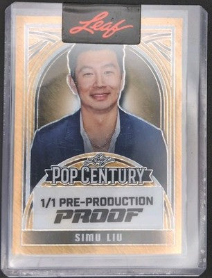 SIMU LIU 2024 Leaf Pop Century PROOF GOLD 1/1 Shang-Chi Barbie Kim's Convenience
