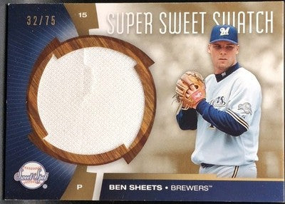 BEN SHEETS 2006 Upper Deck Sweet Spot Super Swatch GAME USED JERSEY #/75 Brewers