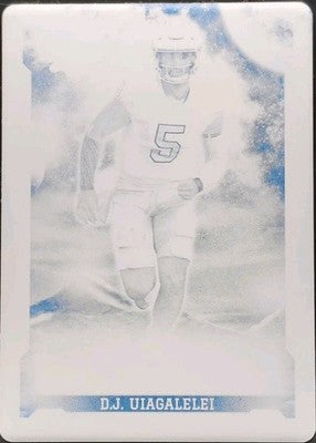 D.J. UIAGALELEI 2022 Leaf Vibrance RC PRINTING PLATE SP 1/1 Chargers FSU Clemson
