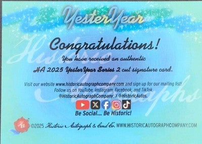 RED TRAMBACK 2025 Historic HA YesterYear CUT AUTO SP 1/1 of New York Giants WWII