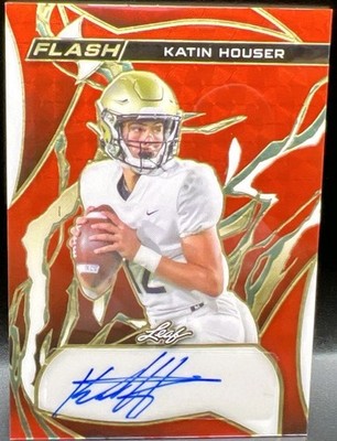KATIN HOUSER 2023 Leaf Eclectic Flash AUTO Red Flood SP 1/1 MSU Spartans Pirates